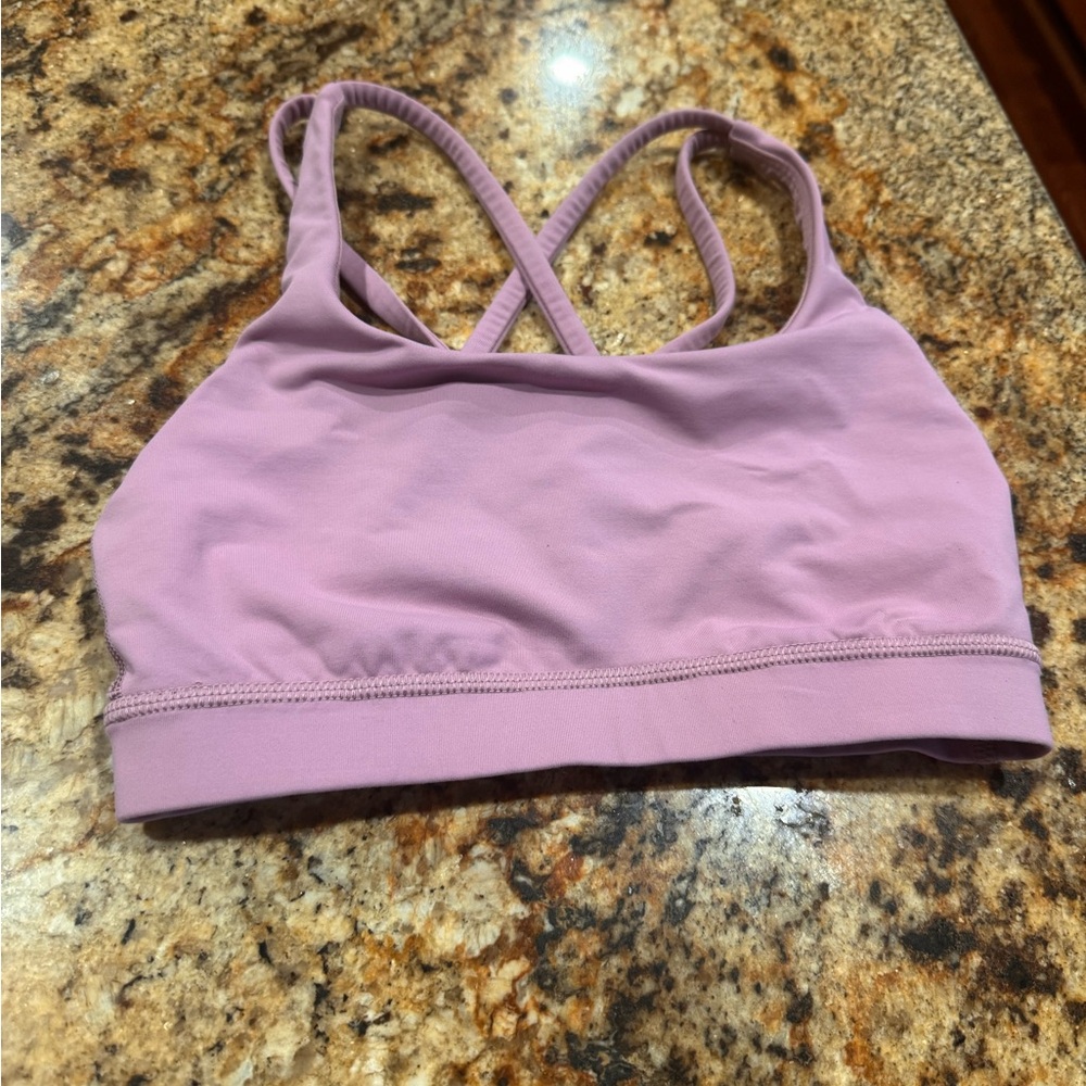Lululemon energy bra in rose blush size 2
Good used condition